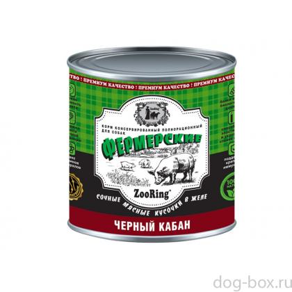 Консервы для собак Сочные кусочки мяса в желе Черный кабан, 850г-0