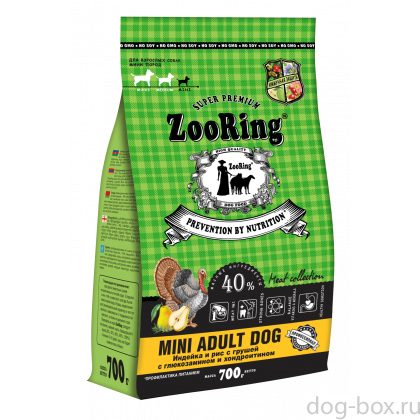 Корм сухой для собак Mini Adult Dog Индейка и рис с грушей, с глюкозамином и хондроитином, 0,7кг Корм сухой для собак Mini Adult Dog Индейка и рис с грушей, с глюкозамином и хондроитином, 0,7кг-0