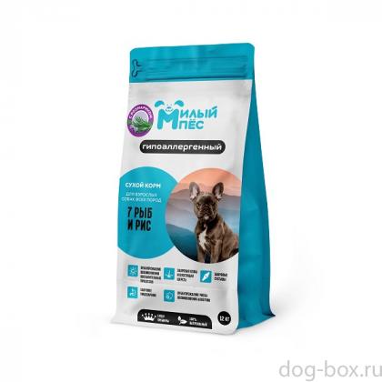 Сухой корм для собак Гипоаллергенный, 7 Рыб и Рис, 12кг Сухой корм для собак Гипоаллергенный, 7 Рыб и Рис, 12кг-0