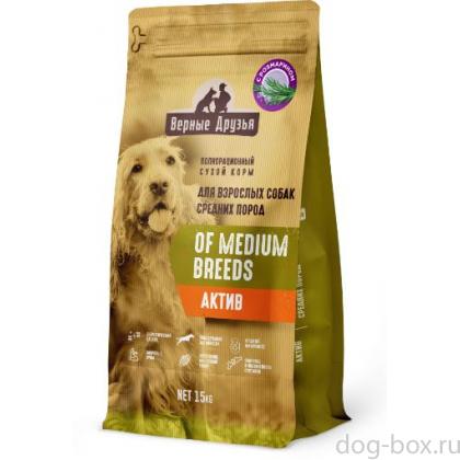 Сухой корм для взрослых собак СРЕДНИХ пород АКТИВ, 15кг-0