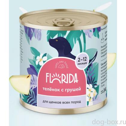 Корм консервированный полнорационный для щенков из телятины с грушей. 240г-0