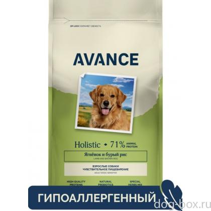 Полнорационный сухой корм для взрослых собак с чувствительным пищеварением с ягненком и бурым рисом (Sensitive), 0.8кг-0