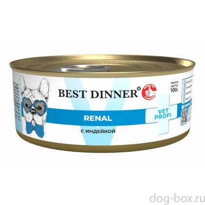 Влажный корм при заболеваниях почек у взрослых собак с индейкой Renal, 100г-0