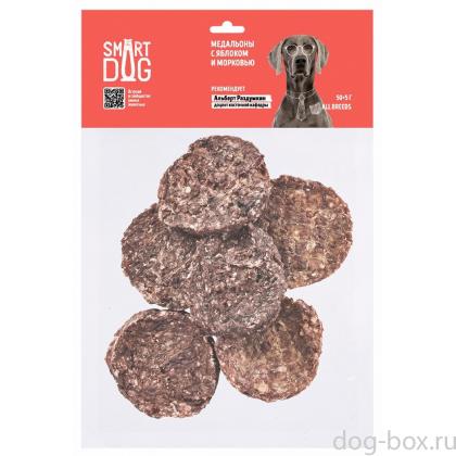 Лакомство для собак Медальоны с яблоком и морковью, 50г-0