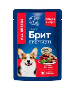 Premium Пауч для взрослых собак всех пород говядина в соусе, 85г