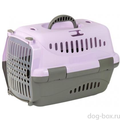 Переноска для животных "Турне" с прозрачной пластиковой дверцей, 48*32*32см, фиолетовая-0