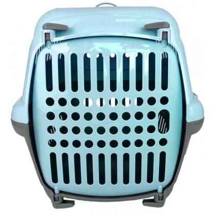 Переноска для животных "Турне" с пластиковой дверцей, 48*32*32см, голубая-1