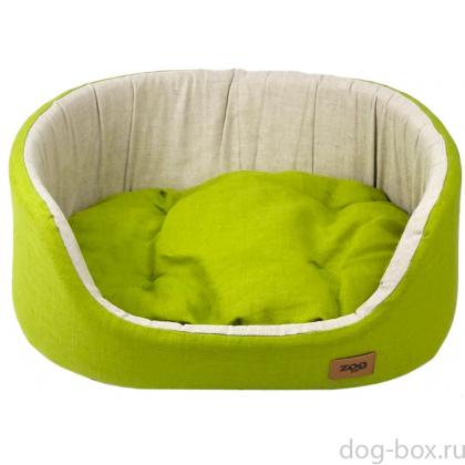 Лежанка овальная "Эколен" с подушкой, зеленая, 43*30*16см-0