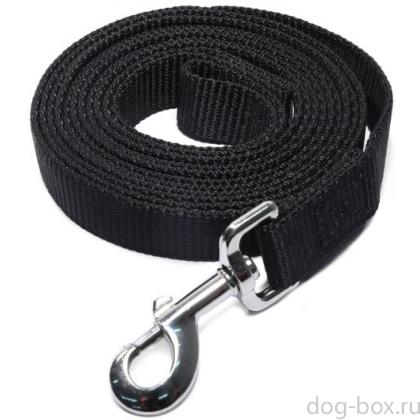 Поводок нейлоновый для собак "Эталон" L, черный, 2,5*500см-0