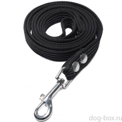 Поводок капроновый для собак с латексной нитью "Апорт", черный, 20*300см-0
