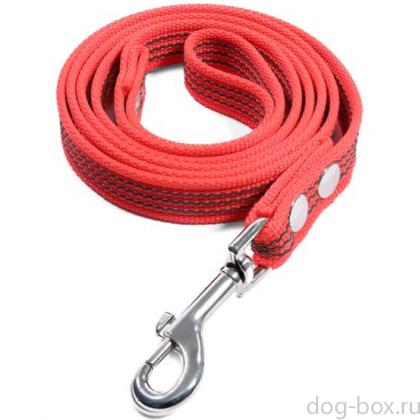 Поводок капроновый для собак с латексной нитью "Апорт", красный, 20*500см-0