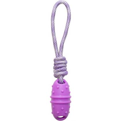 Игрушка для собак из термопластичной резины "Баклажан с веревкой", 9,5/30см-2
