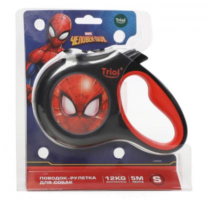 Поводок-рулетка для собак Marvel Человек-паук S, 5м до 12кг, лента-3