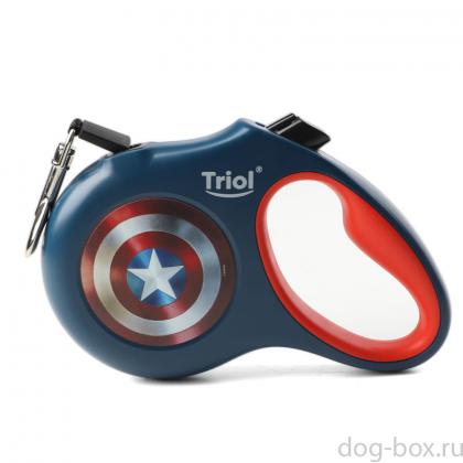 Поводок-рулетка для собак Marvel Капитан Америка S, 5м до 12кг, лента-0