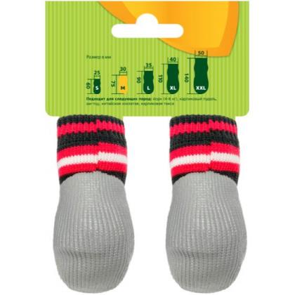 Носки для собак с водостойким покрытием "Полоски", 4шт, размер M (3*7,5см)-1