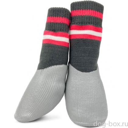 Носки для собак с водостойким покрытием "Полоски", 4шт, размер XL (4*11см)-0