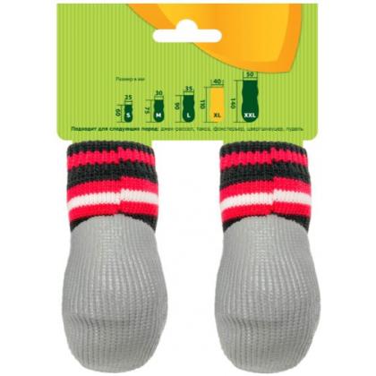 Носки для собак с водостойким покрытием "Полоски", 4шт, размер XL (4*11см)-4