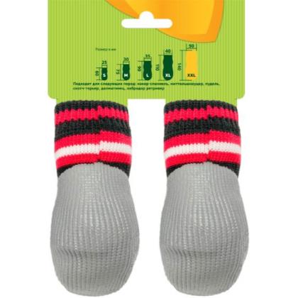 Носки для собак с водостойким покрытием "Полоски", 4шт, размер XXL (5*14см)-1