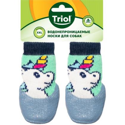 Носки для собак с водостойким покрытием "Единорог", 4шт, размер XXL (5*14см)-1
