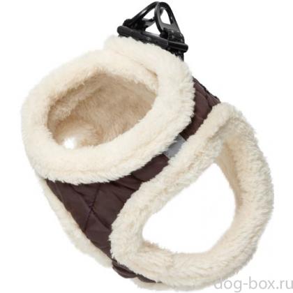 Шлейка-жилетка мягкая серия BE TRENDY коричневая XS, обхват груди 31-36см-0