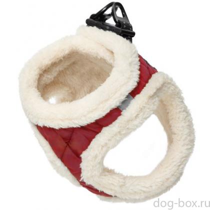 Шлейка-жилетка мягкая серия BE TRENDY бордовая XXS, обхват груди 28-32см-0