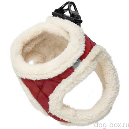 Шлейка-жилетка мягкая серия BE TRENDY бордовая S, обхват груди 36-44см-0