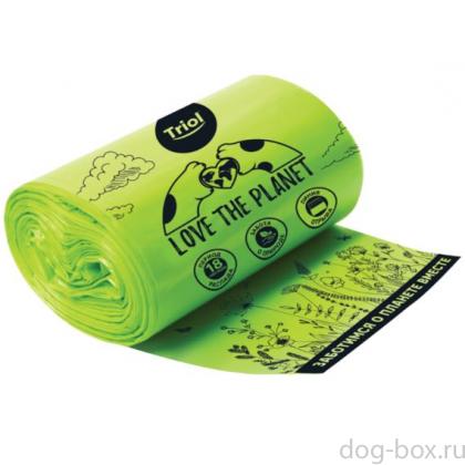 Пакеты биоразлагаемые для выгула собак (4 рулона по 15 шт), серия LOVE THE PLANET-0
