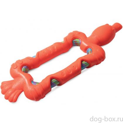 Игрушка для собак из термопластичной резины "Утка с плетеной веревкой", серия AQUA, 30*10см-0