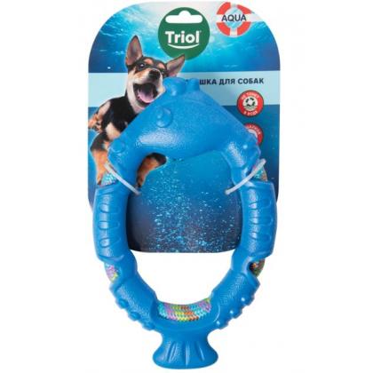 Игрушка для собак из термопластичной резины "Рыбка с плетеной веревкой", серия AQUA, 22*14см-1