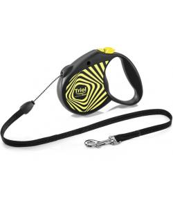 Поводок-рулетка для собак Flexi Life Geometry Yellow M 5м до 20кг, трос