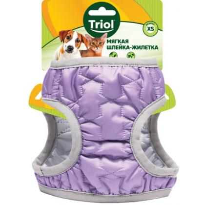 Шлейка-жилетка мягкая утепленная сиреневая XS, обхват груди 32-35см-1