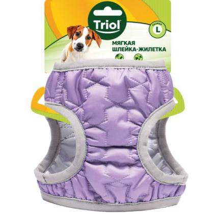 Шлейка-жилетка мягкая утепленная сиреневая L, обхват груди 46-50см-1