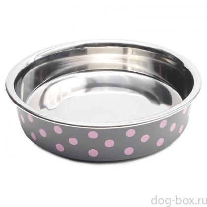 Миска металлическая на резинке "Горошек", 11см, 0,15л-0