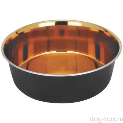 Миска металлическая интерьерная на силиконовой резинке утяжеленная "Гранж", 0,525л, 14,2*14,2*5см-0