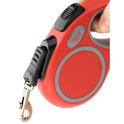  Поводок-рулетка для собак Urban XS, 3м до 12кг, лента, красный-1