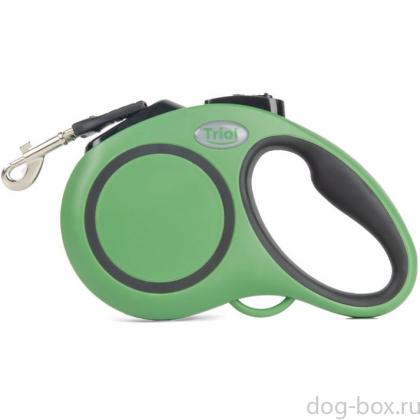  Поводок-рулетка для собак Urban S, 5м до 15кг, лента, зеленый-0