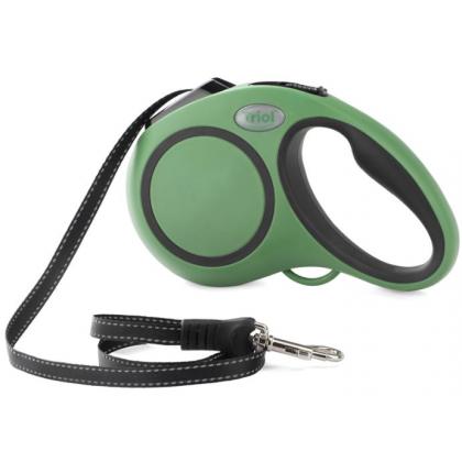  Поводок-рулетка для собак Urban S, 5м до 15кг, лента, зеленый-3