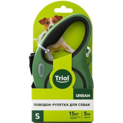  Поводок-рулетка для собак Urban S, 5м до 15кг, лента, зеленый-4