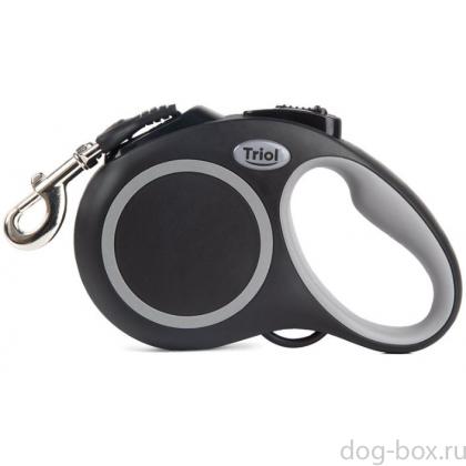 Поводок-рулетка для собак Urban L, 5м до 50кг, лента, черный-0