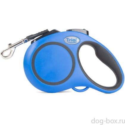 Поводок-рулетка для собак Urban M, 5м до 25кг, лента, синий-0