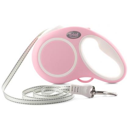 Поводок-рулетка для собак Urban S, 5м до 15кг, лента, розовый-3