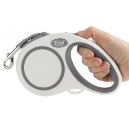 Поводок-рулетка для собак Urban M, 5м до 25кг, лента, белый-2