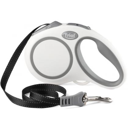 Поводок-рулетка для собак Urban M, 5м до 25кг, лента, белый-3
