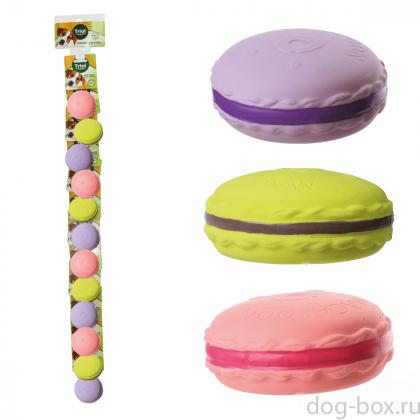 Набор игрушек для собак "Пирожное Макарони", латекс, 6см (12шт)-0