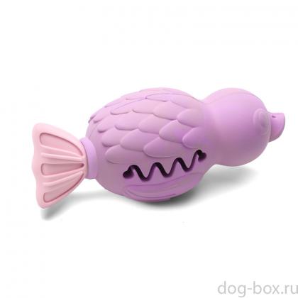 Игрушка для собак из резины "Птичка" с выдвижным хвостом, 17см-0