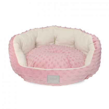 Лежанка для животных круглая "Малыш" M, розовая, 50*50*21см, серия PUPPY-1