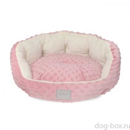 Лежанка для животных круглая "Малыш" M, розовая, 50*50*21см, серия PUPPY-0