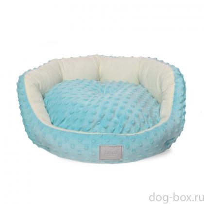 Лежанка для животных круглая "Малыш" M, голубая, 50*50*21см, серия PUPPY-0