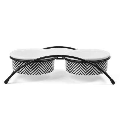 Миска керамическая на подставке "Сканди", 2*0,25л-1