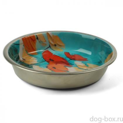 Миска металлическая на резинке "Маки", 0,25л-0